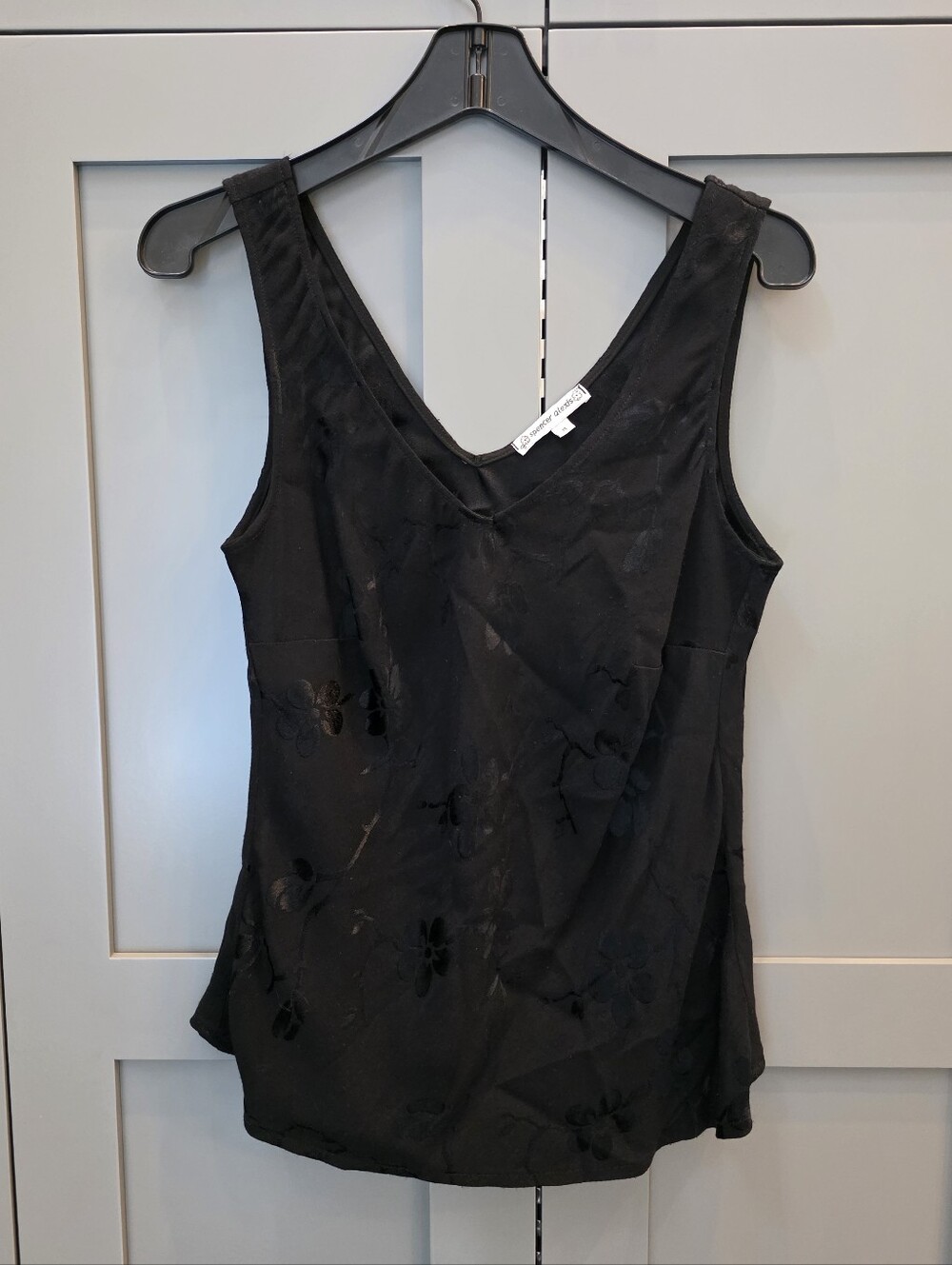 Vintage Spencer Alexis Y2K Tank Top M Black Floral Y2K Whimsigoth Grunge Boho